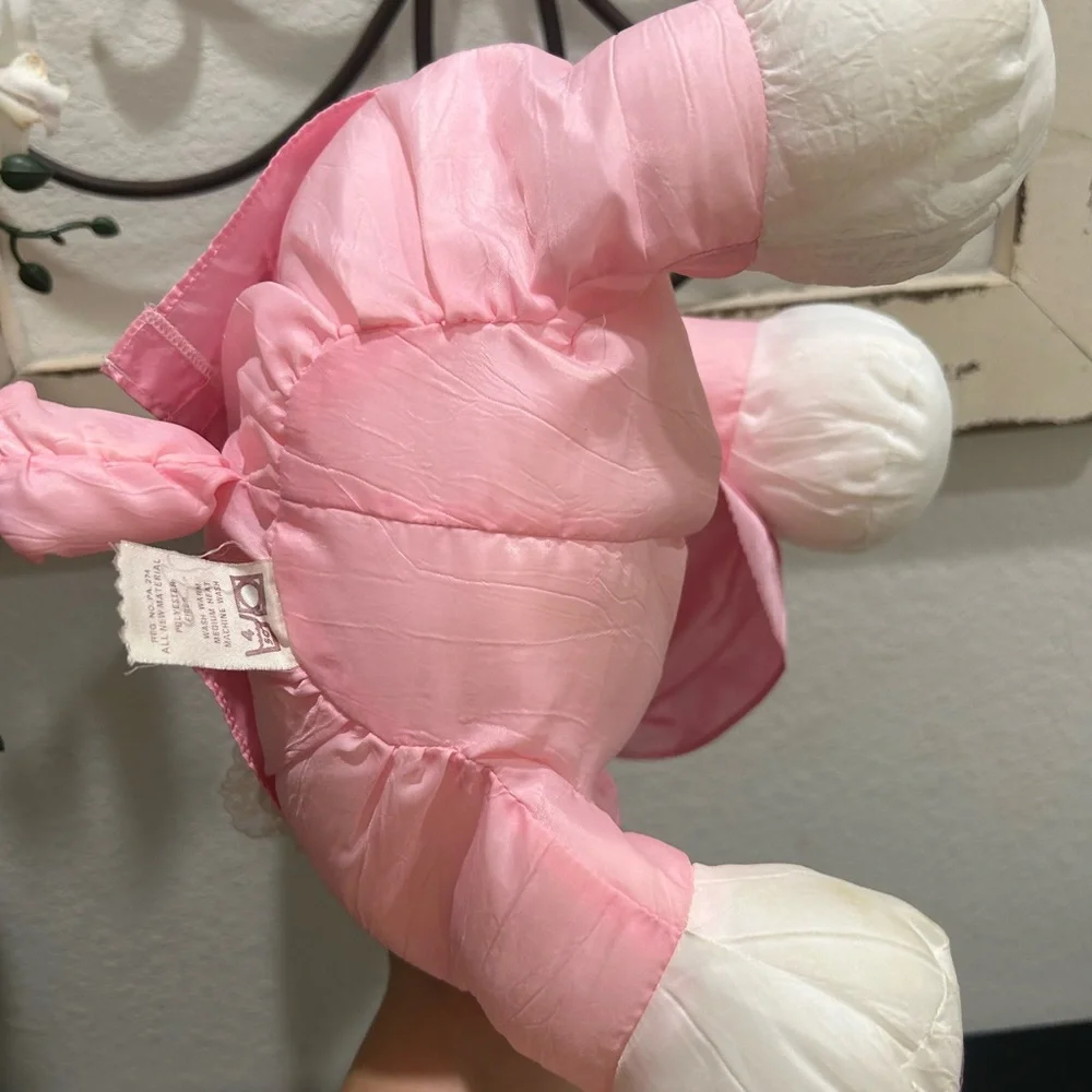 Vintage 1980's Puffalump Lamb 1986 Fisher Price Puffalump Lamb Sheep PINK dress